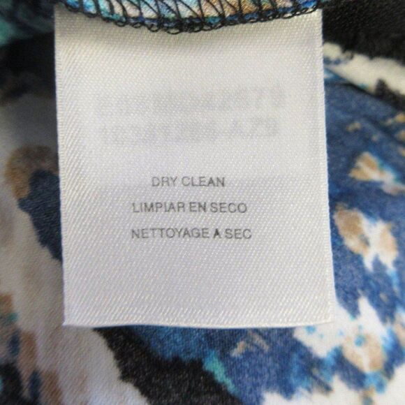 EVAN PICONE Jersey Knit Faux Wrap Dress Womens 12 Blue Geometric Paisley Print1 - Picture 8 of 12